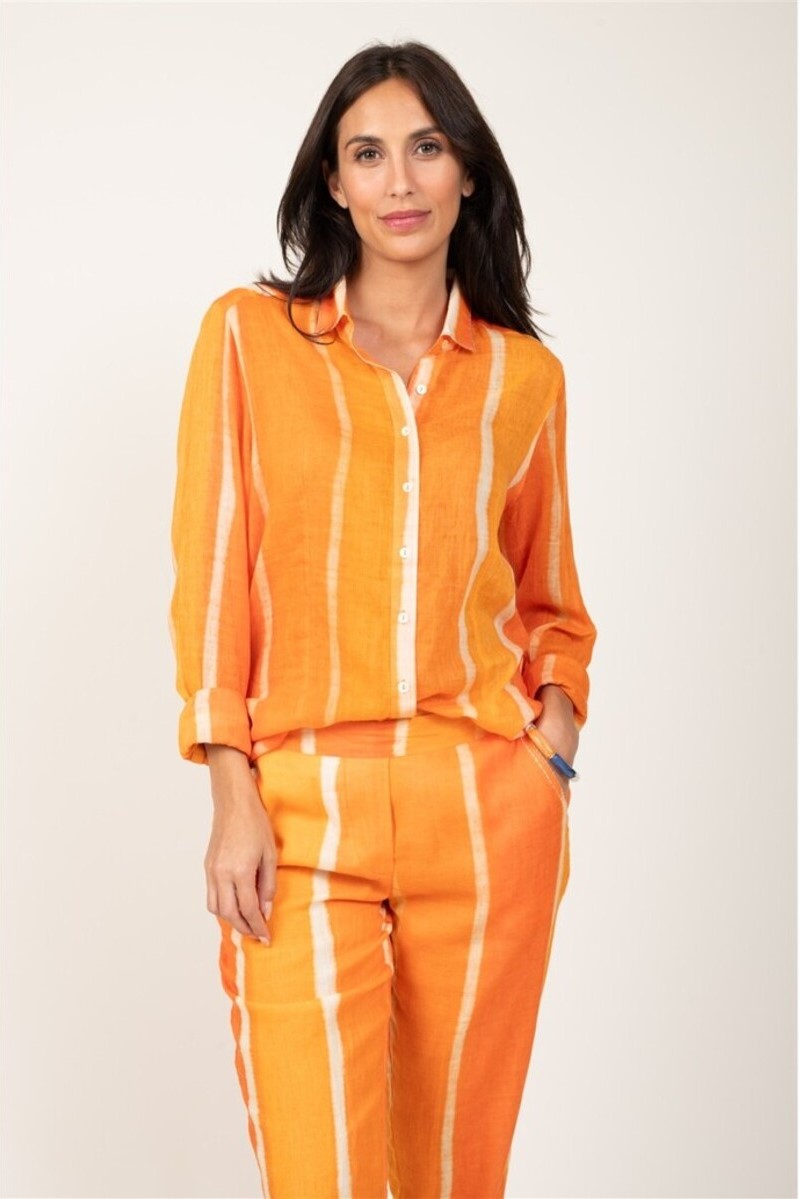 CAMISA MANGA LARGA NUANCES COLOR NARANJA 1